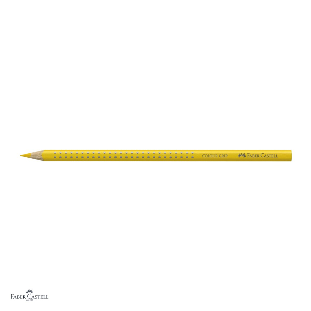 Set 12 creioane colorate triunghiulare Faber-Castell Grip, galben cadmium, ergonomic, pentru copii [4]