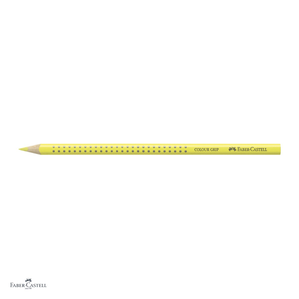 Set 12 creioane colorate triunghiulare Faber-Castell Grip, galben deschis, ergonomic, pentru copii [4]