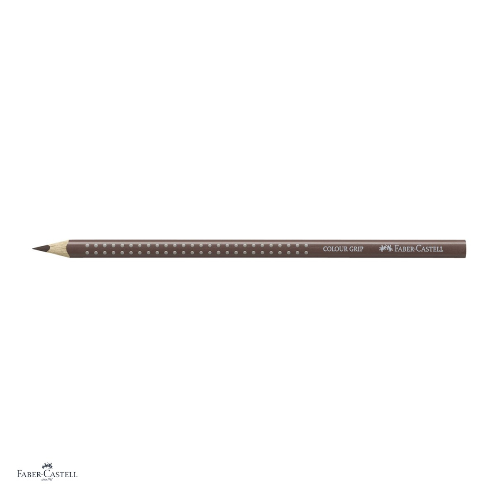 Set 12 creioane colorate triunghiulare Faber-Castell Grip, maro Van Dyke, ergonomic, pentru copii [4]