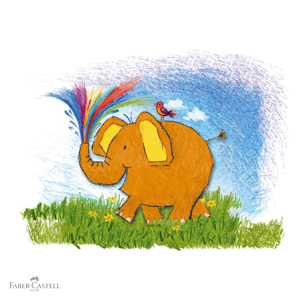 Set 12 creioane colorate triunghiulare Jumbo Faber-Castell, mina groasa 5.4 mm, forma ergonomica pentru copii [4]