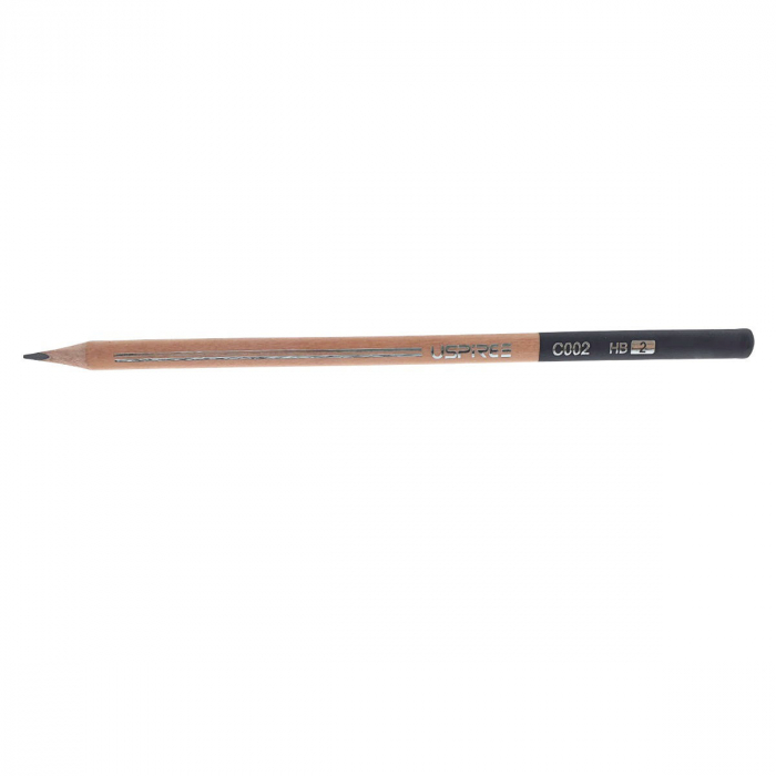 Set 12 creioane din lemn, cu mina HB de 2.2mm din grafit, model USPIRE C002-HB, lungime 17.5cm, forma triunghiulara cu un capat negru, in cutie [5]