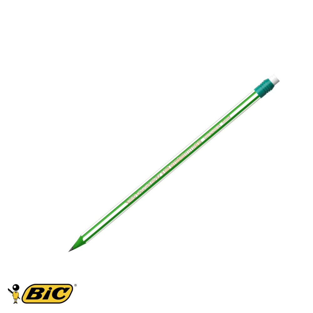 Set 12 creioane grafit Bic Evolution Stripes HB cu radiera, dungi colorate, pentru scris si desenat [5]