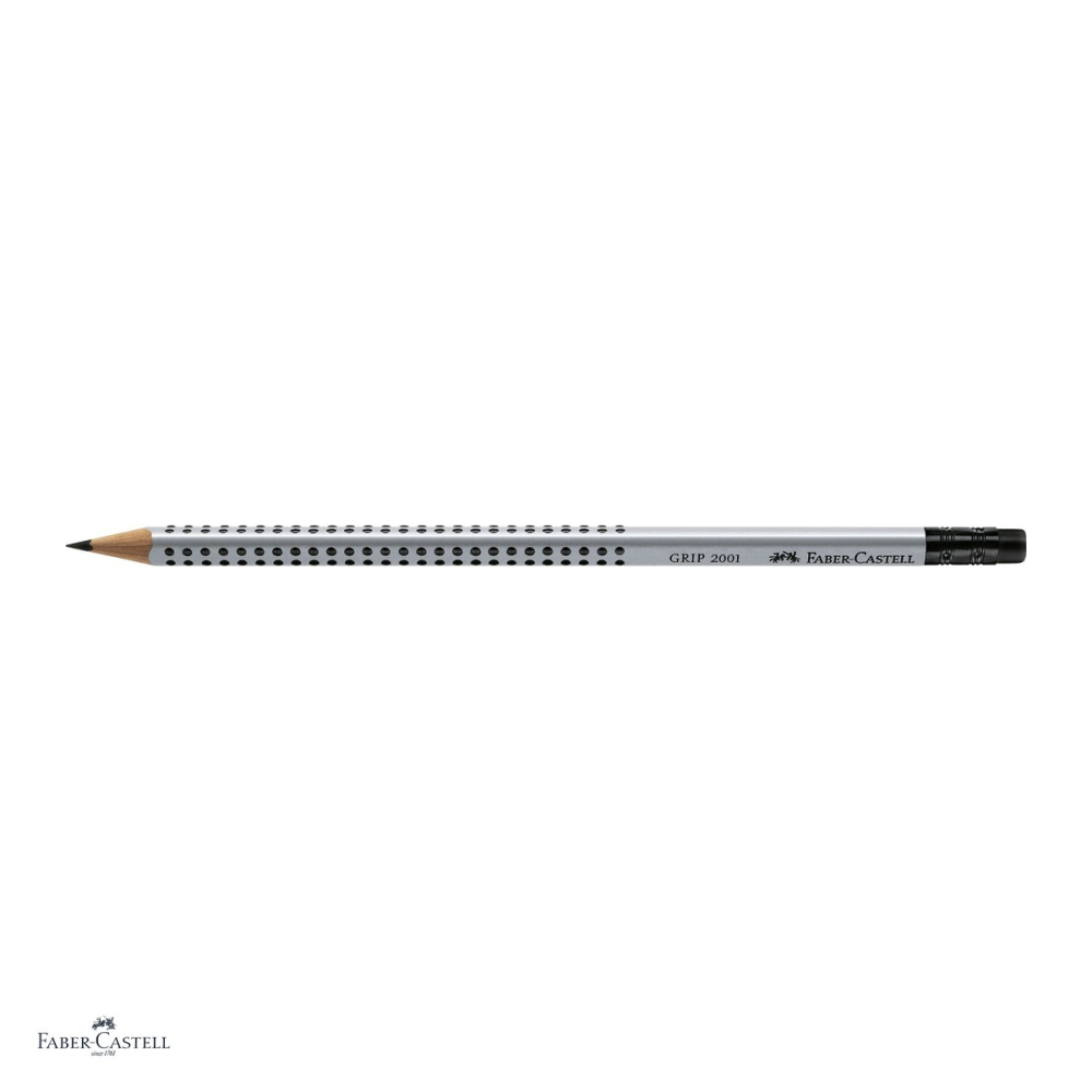 Set 12 creioane grafit cu guma Faber-Castell Grip 2001, mina B, forma triunghiulara ergonomica [4]