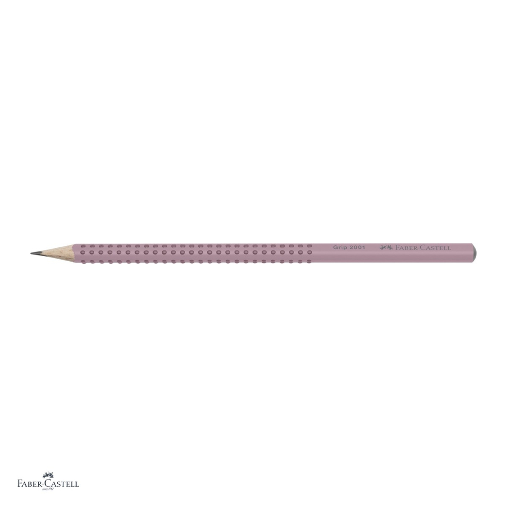 Set 12 creioane grafit Faber-Castell Grip 2001, duritate B, forma triunghiulara ergonomica, zona Grip antiderapanta, mina rezistenta la rupere (lipire SV), lac pe baza de apa, rose shadows [4]