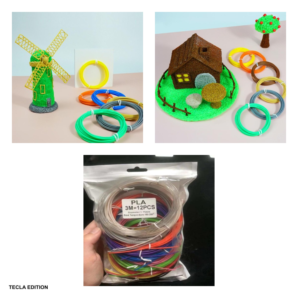 Set 12 filamente multicolor x 3m, diametru 1.75mm, pentru 3D Pen, din PLA, temperatura de printare 160-200 grade C [4]