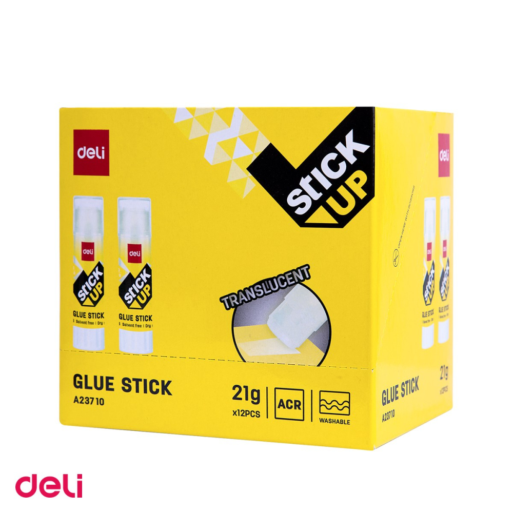 Set 12 lipiciuri stick transparente Deli, 21 g, uscare in 60 de secunde, fara acizi [5]