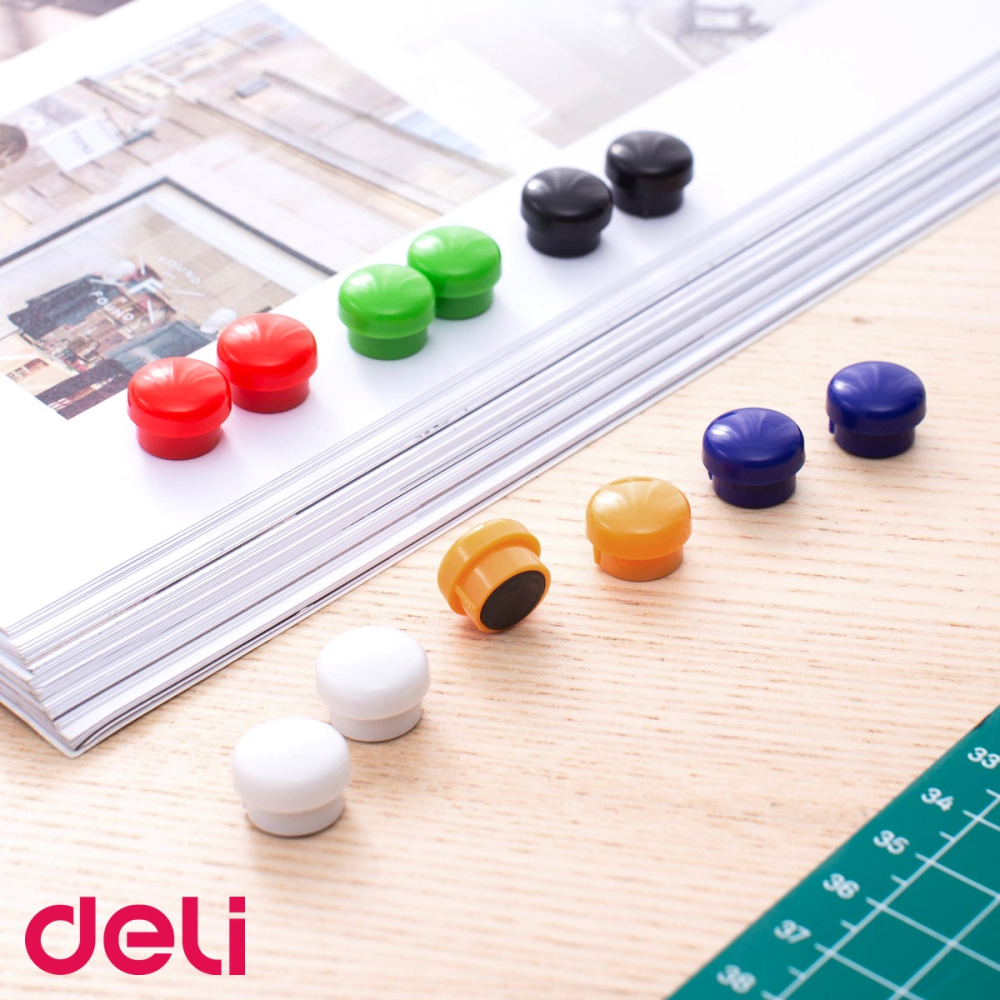 Set 12 magneti colorati Deli pentru whiteboard si flipchart magnetic, diametru 15mm [5]