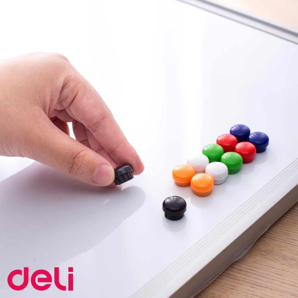 Set 12 magneti colorati Deli pentru whiteboard si flipchart magnetic, diametru 15mm [4]
