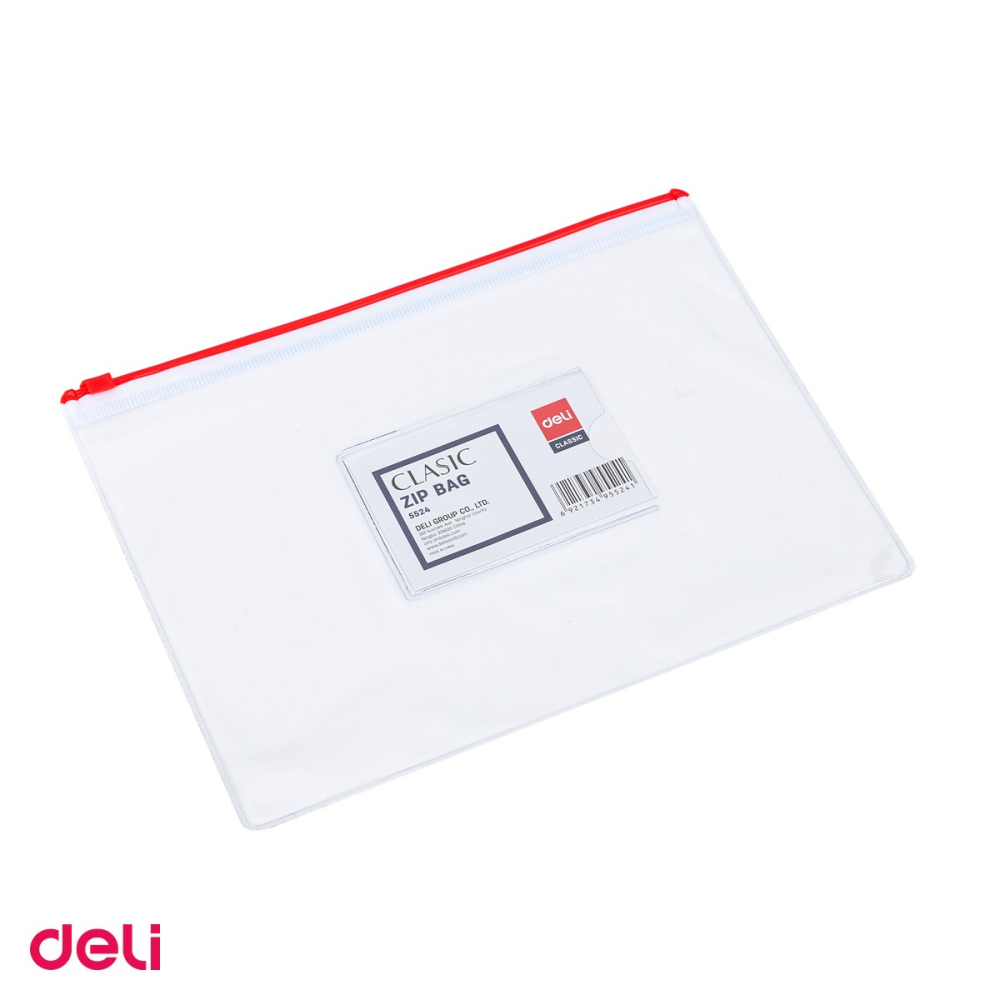 Set 12 mape Deli A5 Protectie Zip, din pvc, 1 compartiment, transparent [5]