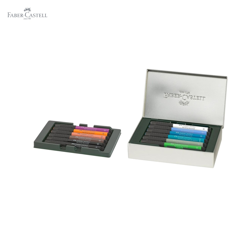 Set 12 markere Pitt Artist Pen Faber-Castell, varf pensula flexibil, editie Cities New York, pentru ilustratie si arta [5]