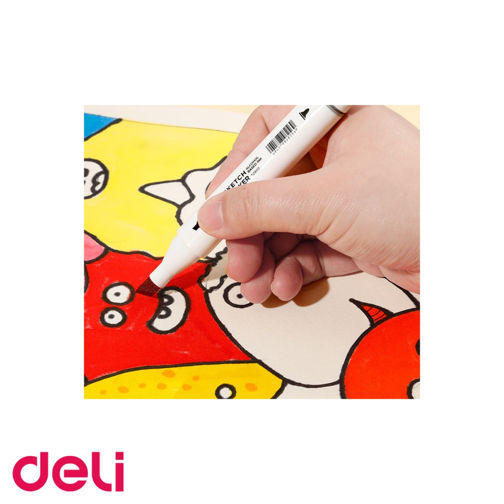 Set 12 markere sketching varf dublu Deli Color Emotion, cerneala pe baza de alcool, pentru schite si ilustratie [5]