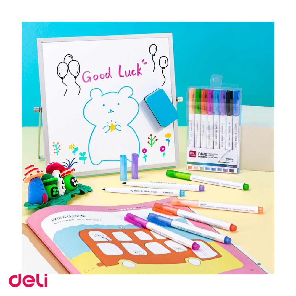 Set 12 markere whiteboard Deli Slim, varf 2 mm, 12 culori [4]
