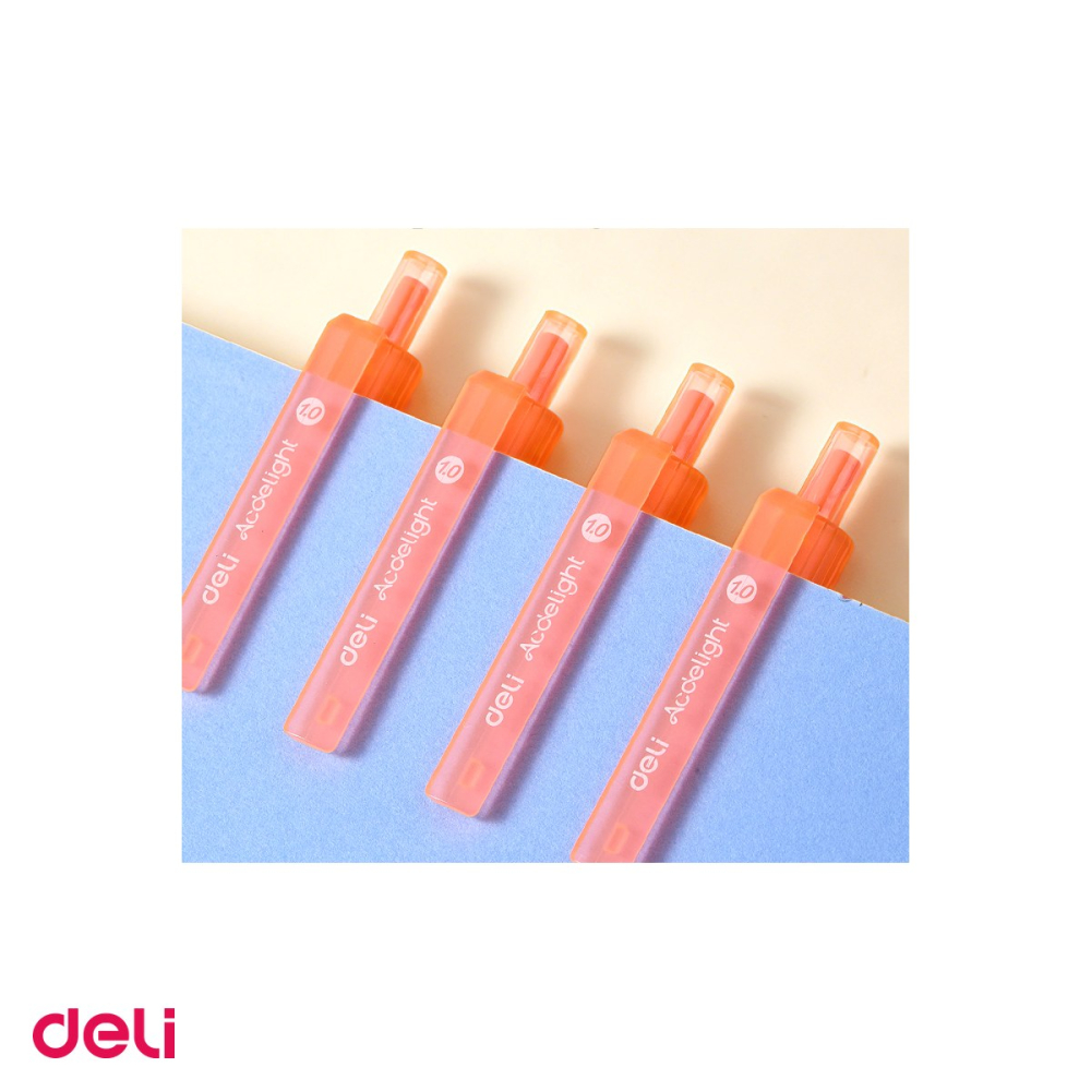Set 12 pixuri cu gel acrilic Deli G140, cu mecanism, varf 1 mm, cerneala portocalie [5]