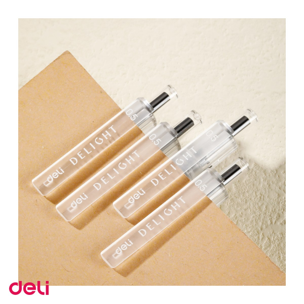 Set 12 pixuri cu gel Deli Delight, cu mecanism, varf 0.5 mm, cerneala neagra [5]