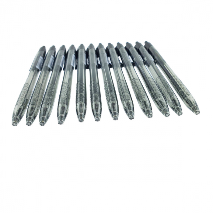 Set 12 pixuri cu mecanism, grosime scriere 0.7mm, cerneala neagra, model Arrow 38891, design ergonomic, scriere lina si fara scurgeri [4]