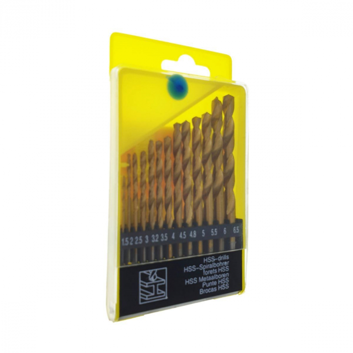 Set 13 burghie HSS Titan, DIN 338, pentru metal, de la 1.5 la 6.5mm, FAE-30767 [2]