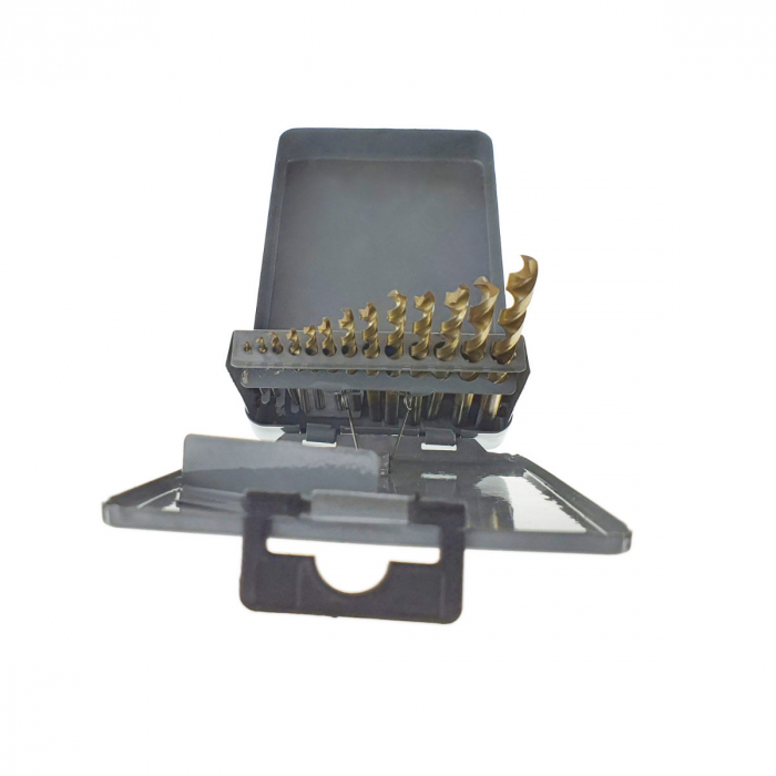 Set 13 burghie HSS Titan, pentru metal, de la 1.5 la 6.5mm, in trusa metalica [3]
