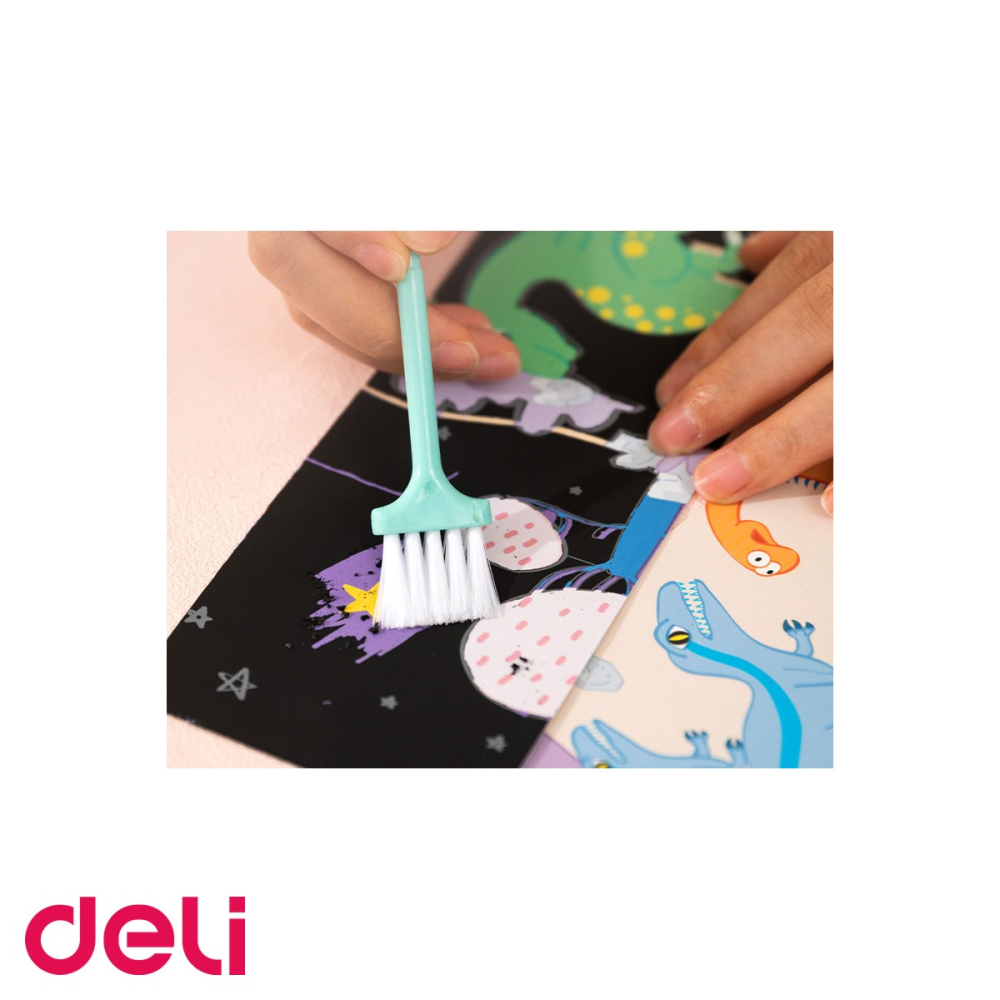 Set 15 semne de carte razuibile Deli, model dinozauri colorati, activitate creativa pentru copii [5]