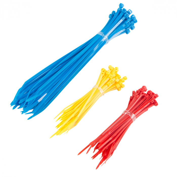Set 150 coliere din plastic, Lanberg 41450, pentru prinderea cablurilor, 3 culori, 2.5mm X 100mm si 3.5mm X 200mm [2]