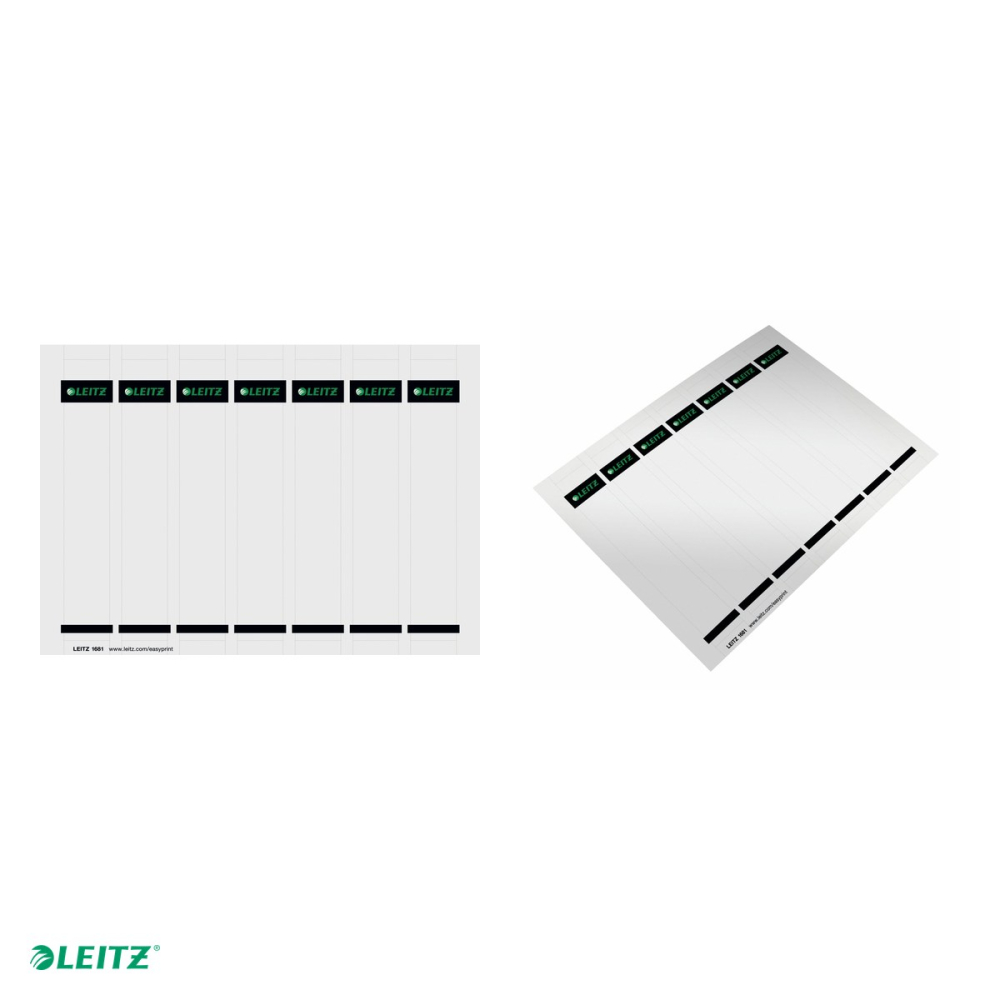 Set 175 etichete pentru biblioraft Leitz, printabile, carton, 52 mm, pentru documente perforate, gri [4]