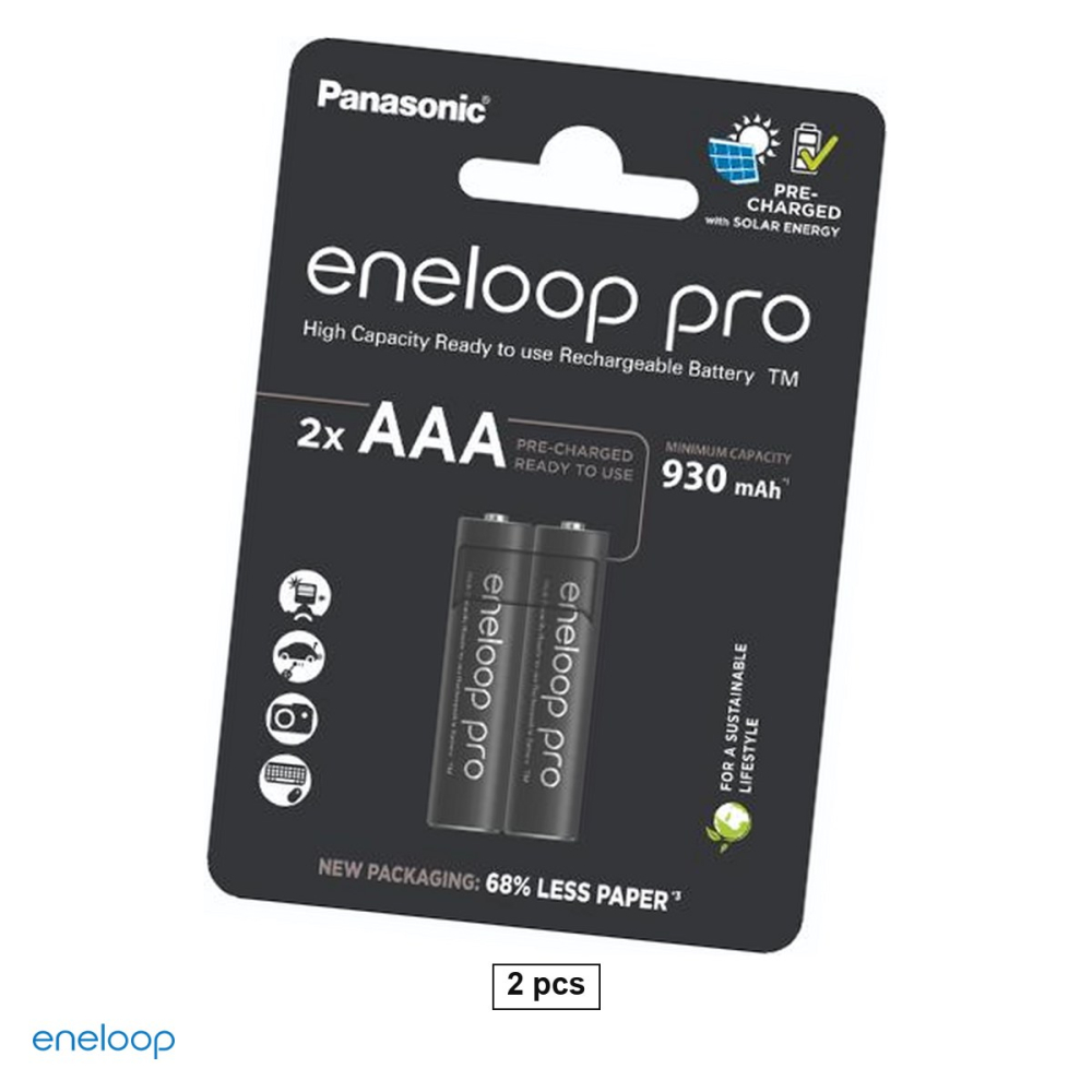 Set 2 acumulatori Ni-MH AAA HR03 Eneloop pro BK-4HCDE, 930 mAh, 1.2 V, preincarcati, 10.5 x 44.5 mm, pana la 500 cicluri, in blister [1]
