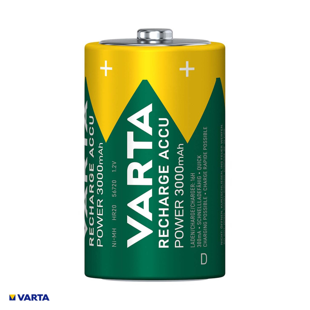 Set 2 acumulatori Ni-MH VARTA Recharge Accu Power D HR20, 1.2 V, 3000 mAh, Ready To Use, 34.2 x 61.5 mm, 56720, in blister [4]