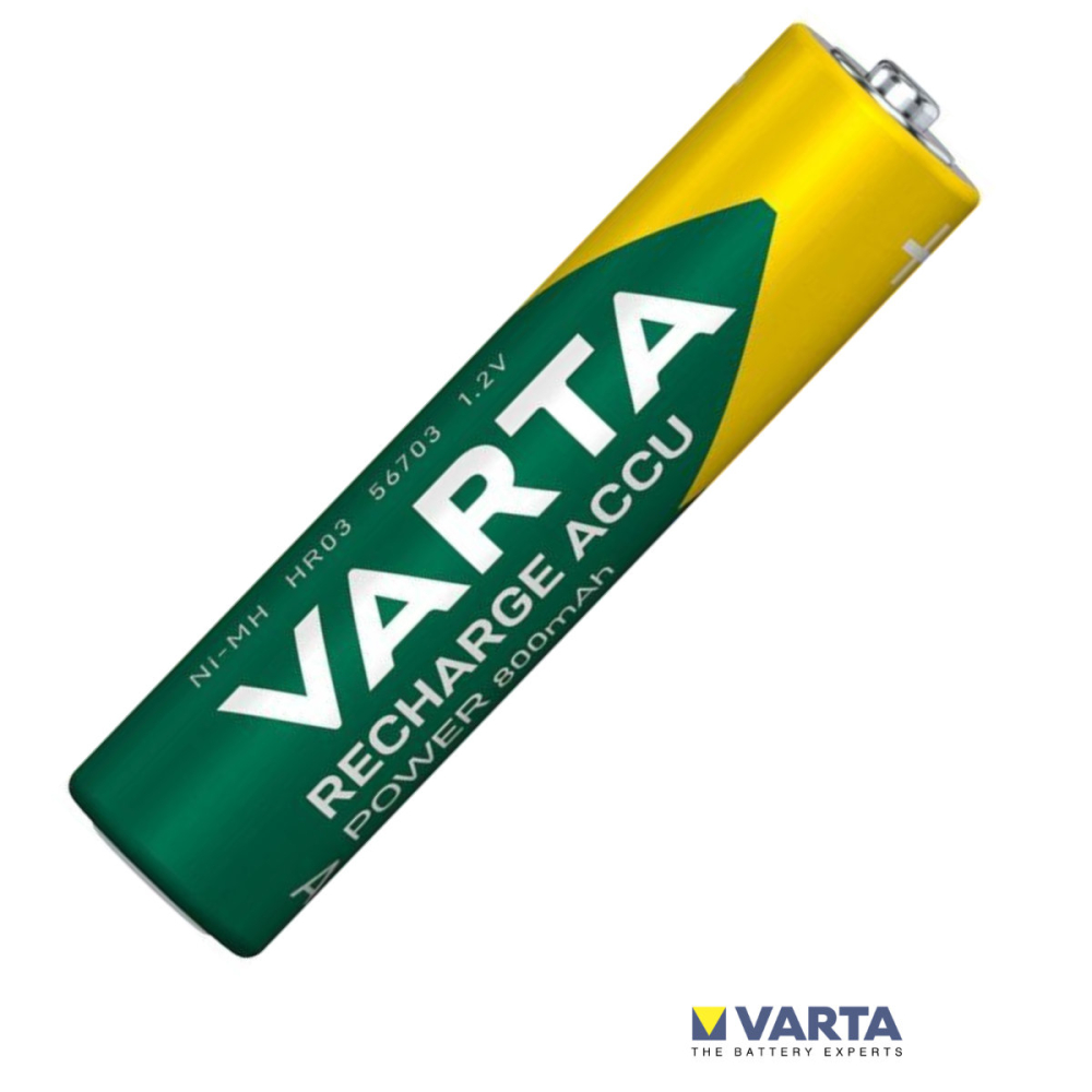Set 2 Baterii Acumulatori Varta AAA Reincarcabile, 800 mAh, Cu Tehnologie Ready to Use, Pentru Dispozitive Casnice si Electronice Personale, Cu Auto-descarcare Foarte Redusa [6]