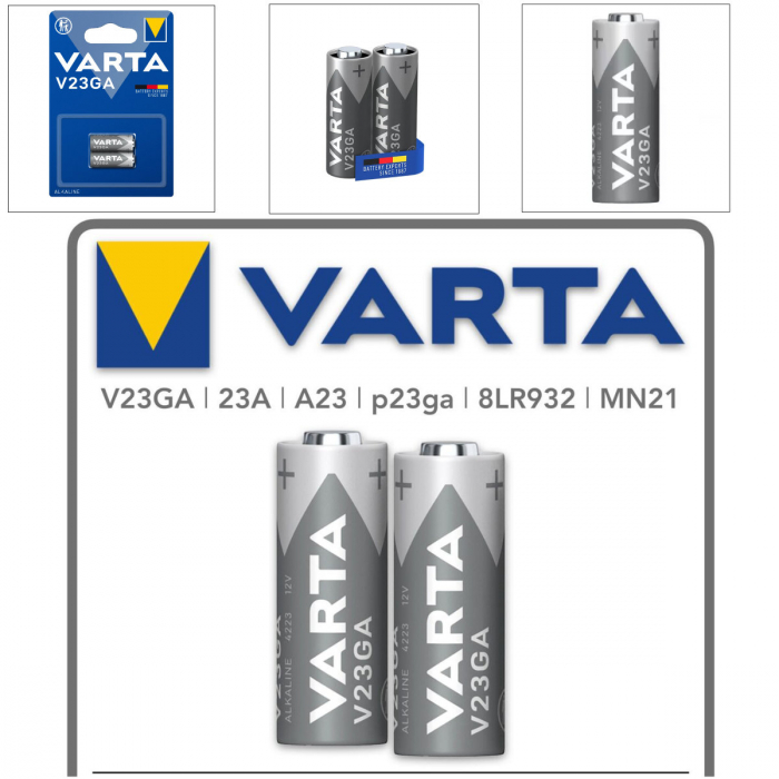 Set 2 baterii alcaline 23A, 12V, VARTA V23GA, in blister [3]