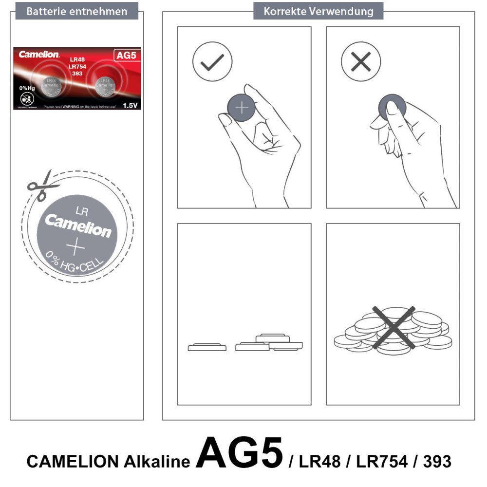 Set 2 Baterii Alcaline Buton AG5 LR754 1.5V 50mAh, pentru Calculatoare, Jucarii, Aparate Medicale, Dimensiuni Mici 7.9x5.4mm [6]