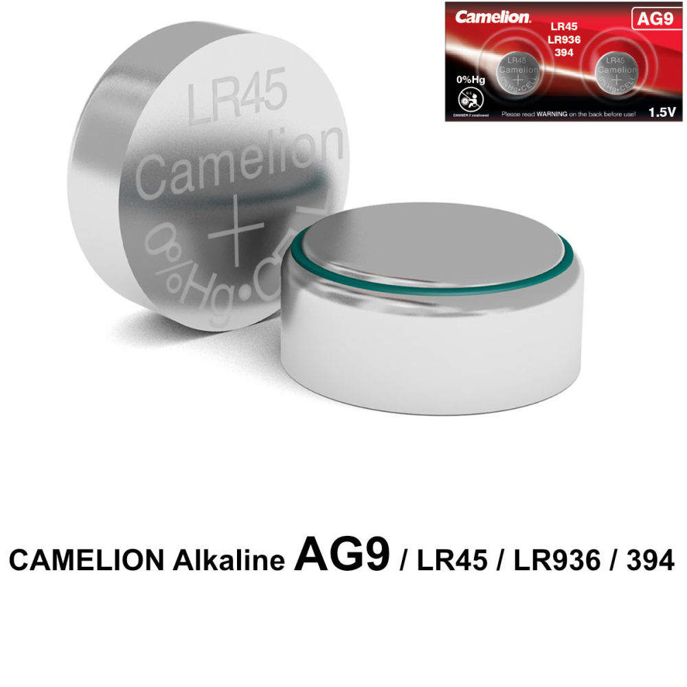 Set 2 Baterii Alcaline Buton AG9 LR936 1.5V 45mAh, pentru Calculatoare, Jucarii, Aparate Medicale, Dimensiuni 9.5x3.6mm [2]