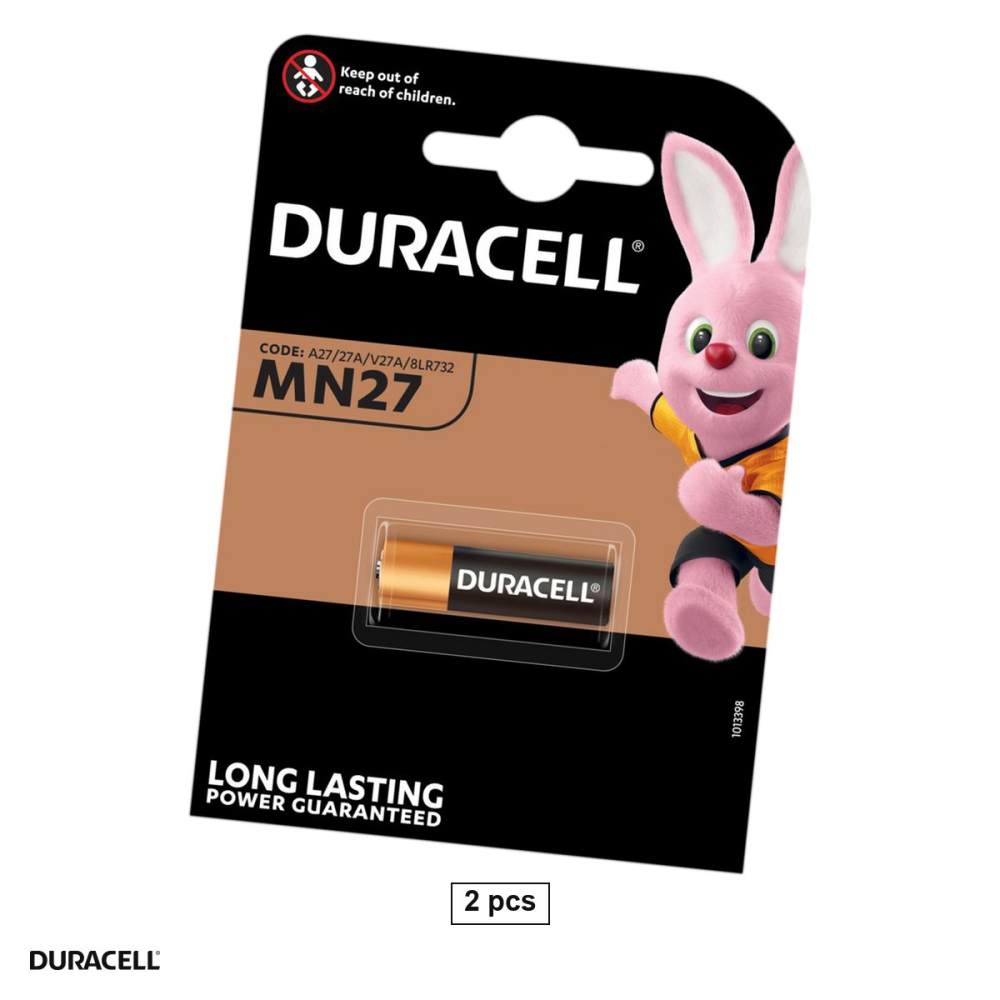 Set 2 baterii alcaline Duracell MN27 A27 27A, 12 V, baterie cilindrica 8 x 28 mm, 2 blistere [1]