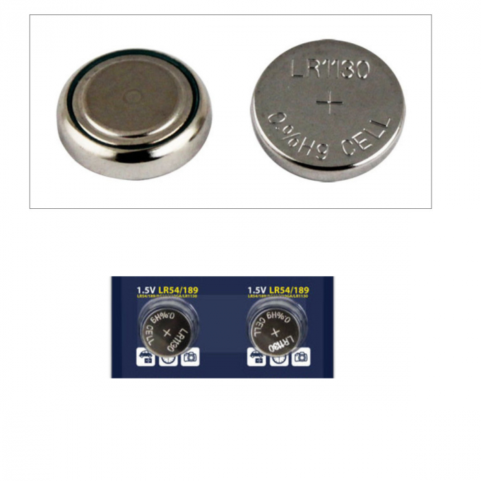 Set 2 baterii alcaline Esperanza LR54 (189 / AG10), 1.5V, diametru 11.6mm, grosime 3.05mm, in blister [2]