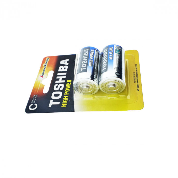 Set 2 baterii alcaline LR14, Toshiba High Power C, 1.5V, in blistere [4]