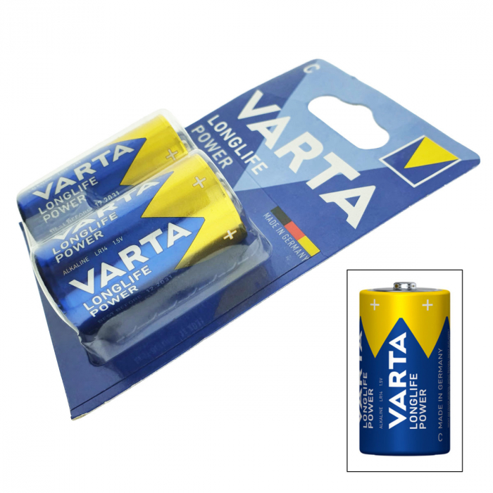 Set 2 baterii alcaline LR14, Varta Longlife Power C, 1.5V, in blister [2]