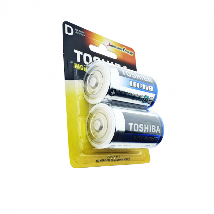 Set 2 baterii alcaline LR20, Toshiba High Power D, 1.5V, in blister [4]