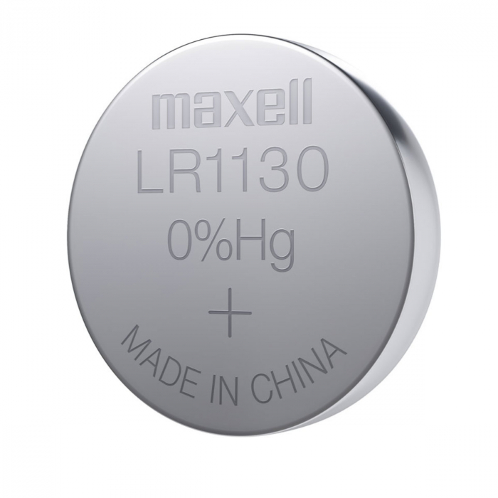 Set 2 baterii alcaline Maxell LR1130 / AG10 (289), 1.5V, diametru 11.6mm, grosime 5.4mm, low drain, in blister [2]