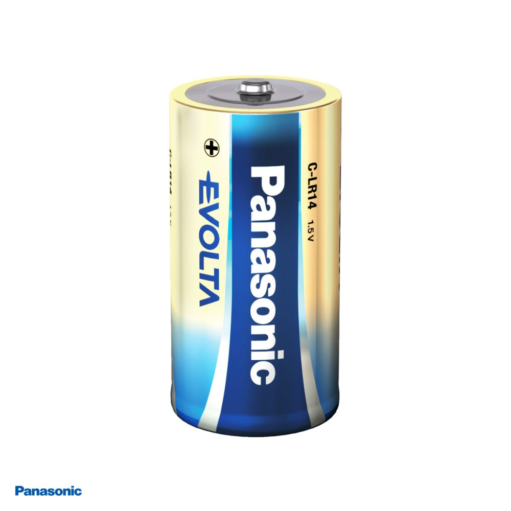 Set 2 baterii alcaline Panasonic Evolta C LR14, 1.5 V, 26.2 x 50 mm, in blister [4]
