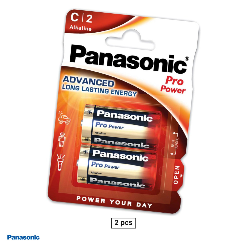 Set 2 baterii alcaline Panasonic Pro Power C LR14, 1.5 V, 26.2 x 50 mm, in blister [1]
