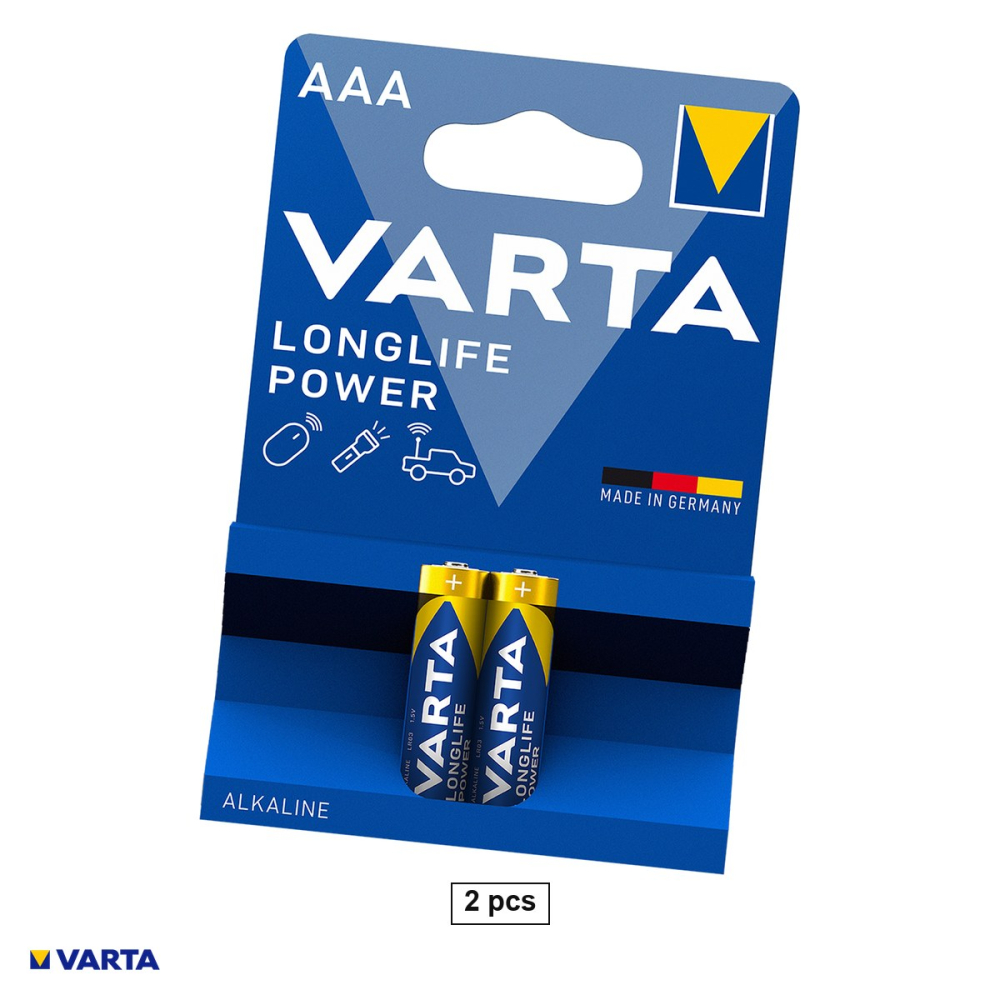 Set 2 baterii alcaline VARTA AAA LR03, 1.5 V, 10.5 x 44.5 mm, in blister [1]