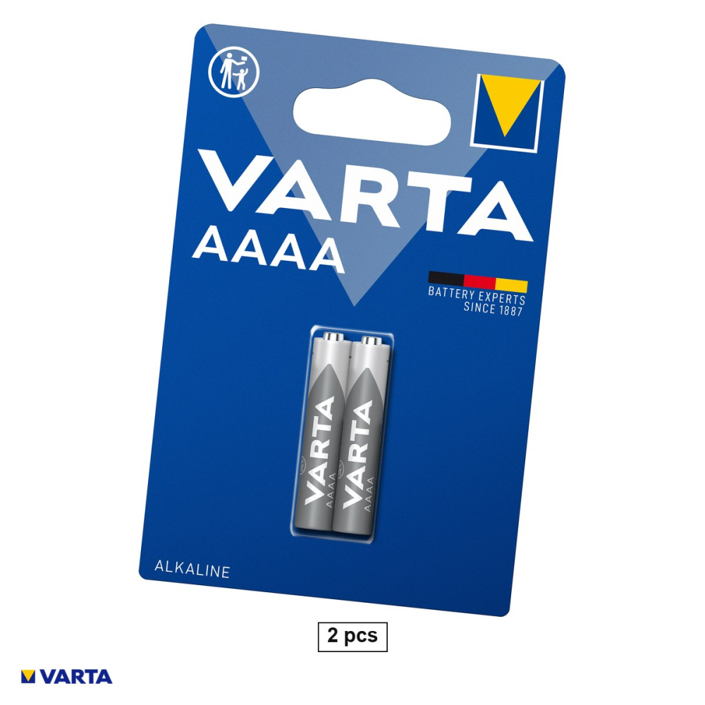 Set 2 baterii alcaline VARTA AAAA LR61 tip 4061, 1.5 V, 8.3 x 42.5 mm, in blister [1]