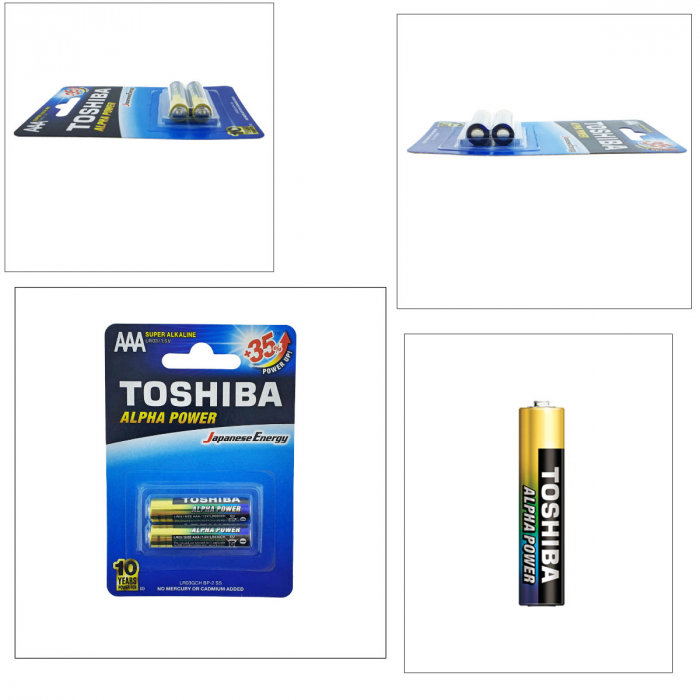 Set 2 baterii LR03 Super Alcaline, Toshiba Alpha Power AAA, 1.5V, in blister [4]