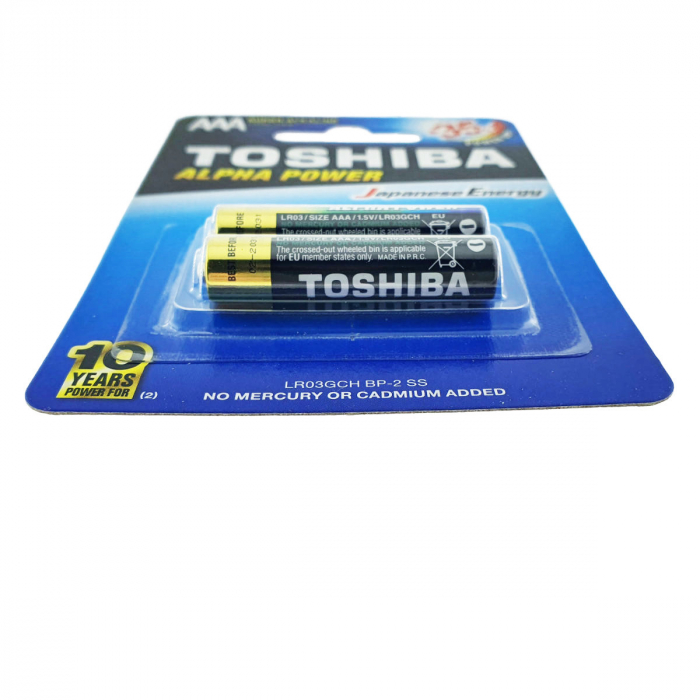 Set 2 baterii LR03 Super Alcaline, Toshiba Alpha Power AAA, 1.5V, in blister [2]
