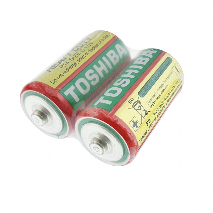 Set 2 baterii R14, Toshiba Heavy Duty C, 1.5V, ambalate in folie [2]