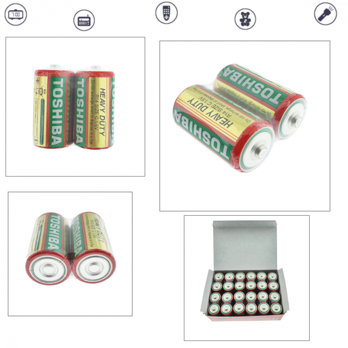 Set 2 baterii R14, Toshiba Heavy Duty C, 1.5V, ambalate in folie [5]