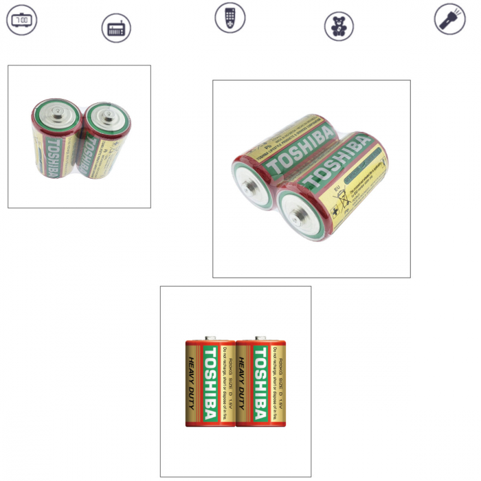 Set 2 baterii R20, Toshiba Heavy Duty D, 1.5V, ambalate in folie [5]