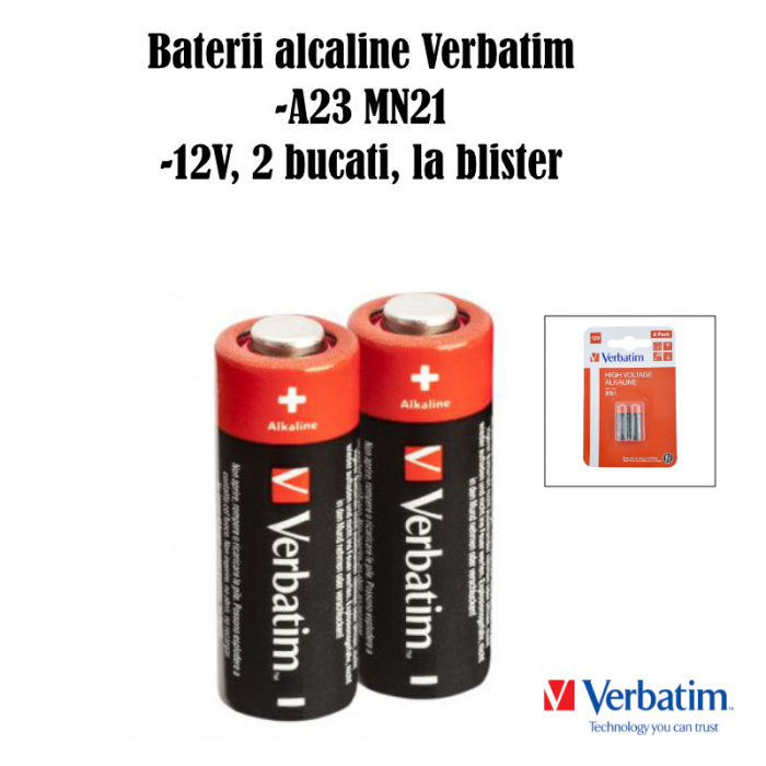 Baterii Verbatim, Alkaline, 12V, 23A, 2buc [4]
