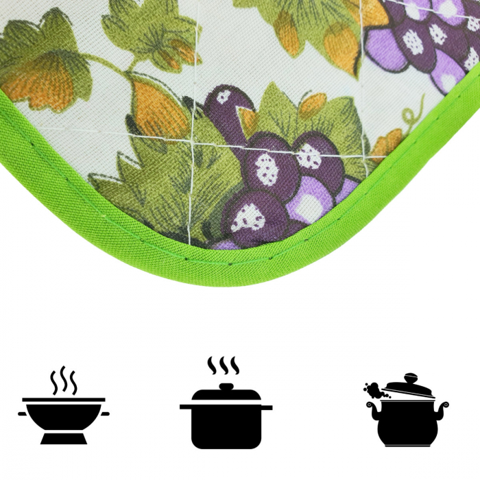 Set 2 bucati suport textil, Grapes, 165 x 165 mm, pentru vase bucatarie [2]