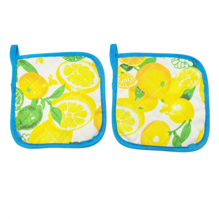 Set 2 bucati suport textil, Lemons, 165 x 165 mm, pentru vase bucatarie [3]