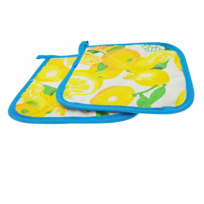 Set 2 bucati suport textil, Lemons, 165 x 165 mm, pentru vase bucatarie [4]