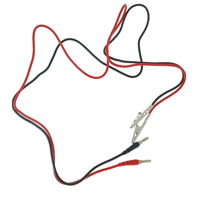 Set 2 cabluri electrice, cu mufe banana si cleme tip crocodil, 15A, Xtreme 07467, 100cm lungime, rosu si negru [2]